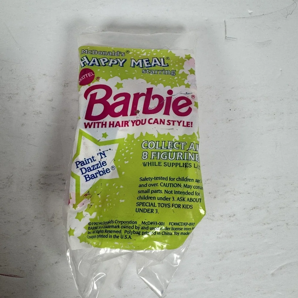 Vintage 1992 McDonald's Happy Meal Barbie‎ Figures Lot of 3 NIP Sealed